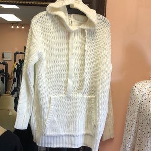 NWT Waffle Knit Hooded Sweater